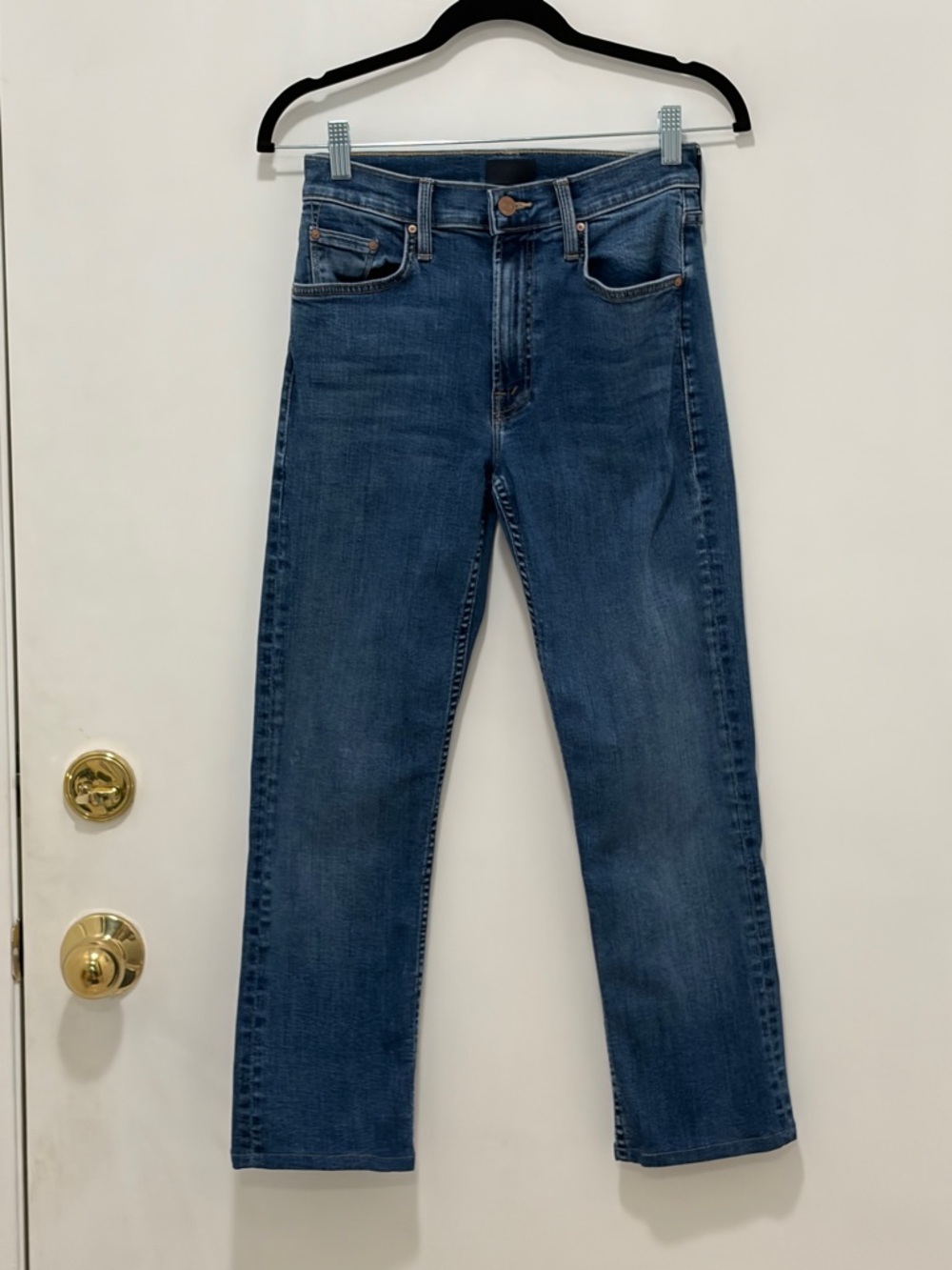 MOTHER Women's Blue Straight-Leg Jeans